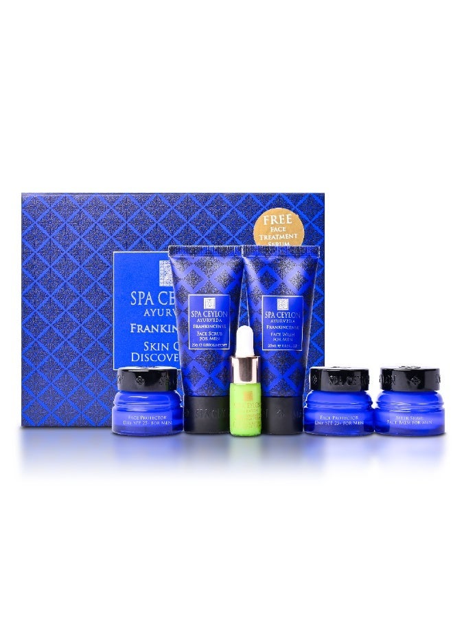 spa ceylon مجموعة اكتشاف العناية بالبشرة من SPA CEYLON - لبان، مع واقي شمس SPF 25+، غسول للوجه، مقشر، بلسم بعد الحلاقة وزيت مورنغا مجاني، يحمي، يهدئ ويصفّي - Image 1